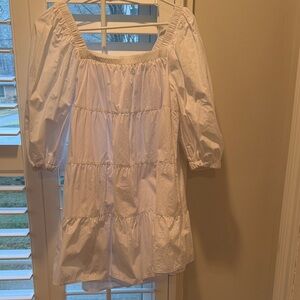Pomander Place (Tuckernuck)White Poplin Tiered Dress